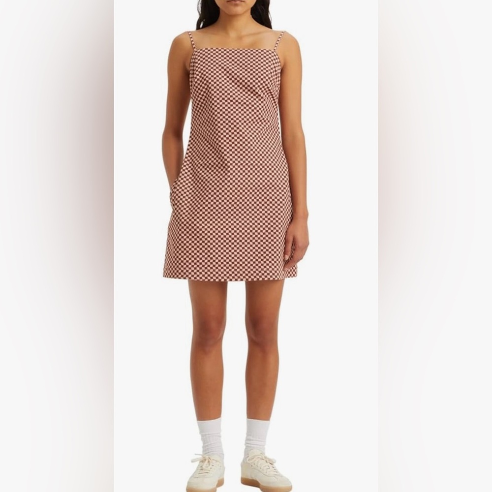 Levi's® Danny Dress Geo Cherry Mahogany Print, 100% Cotton Sleeveless Dress, S
